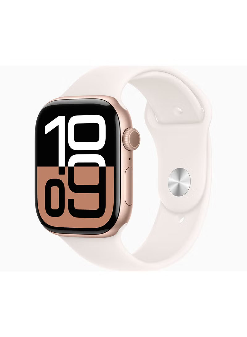 Apple Watch Series 10 GPS 42mm Jet Black Aluminum Case With Black Sport Band - Medium / Large