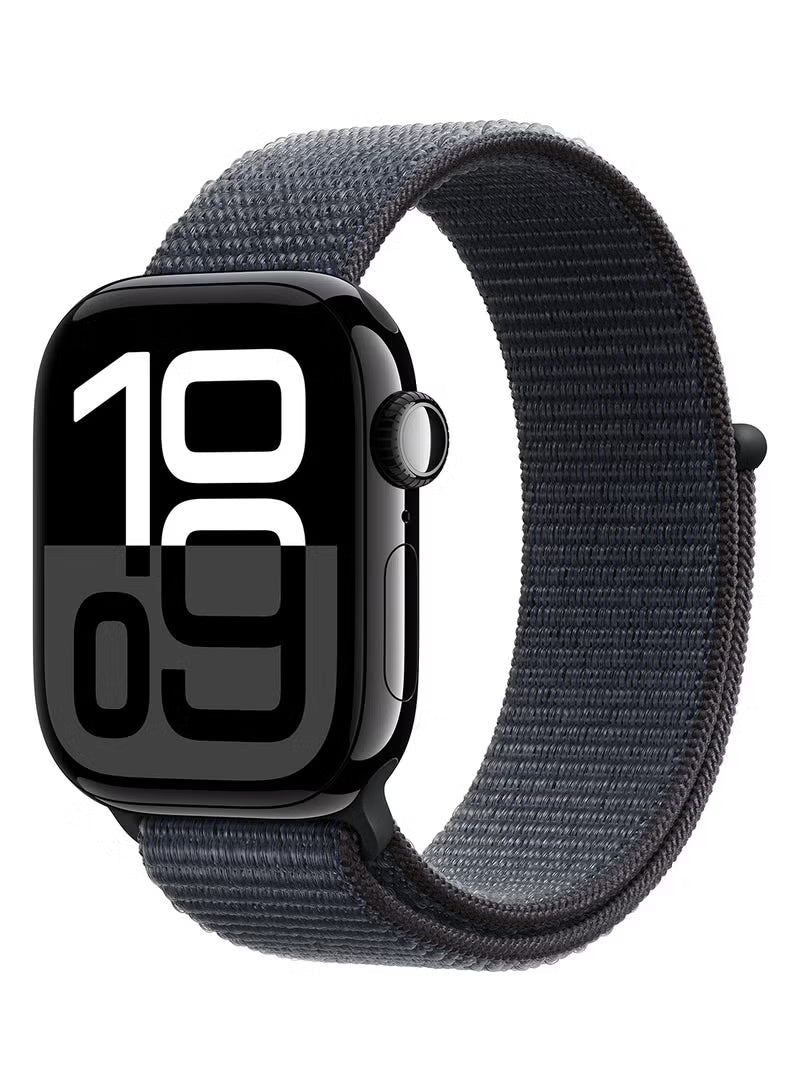 Apple Watch Series 10 GPS 42mm Jet Black Aluminum Case With Black Sport Band - Medium / Large