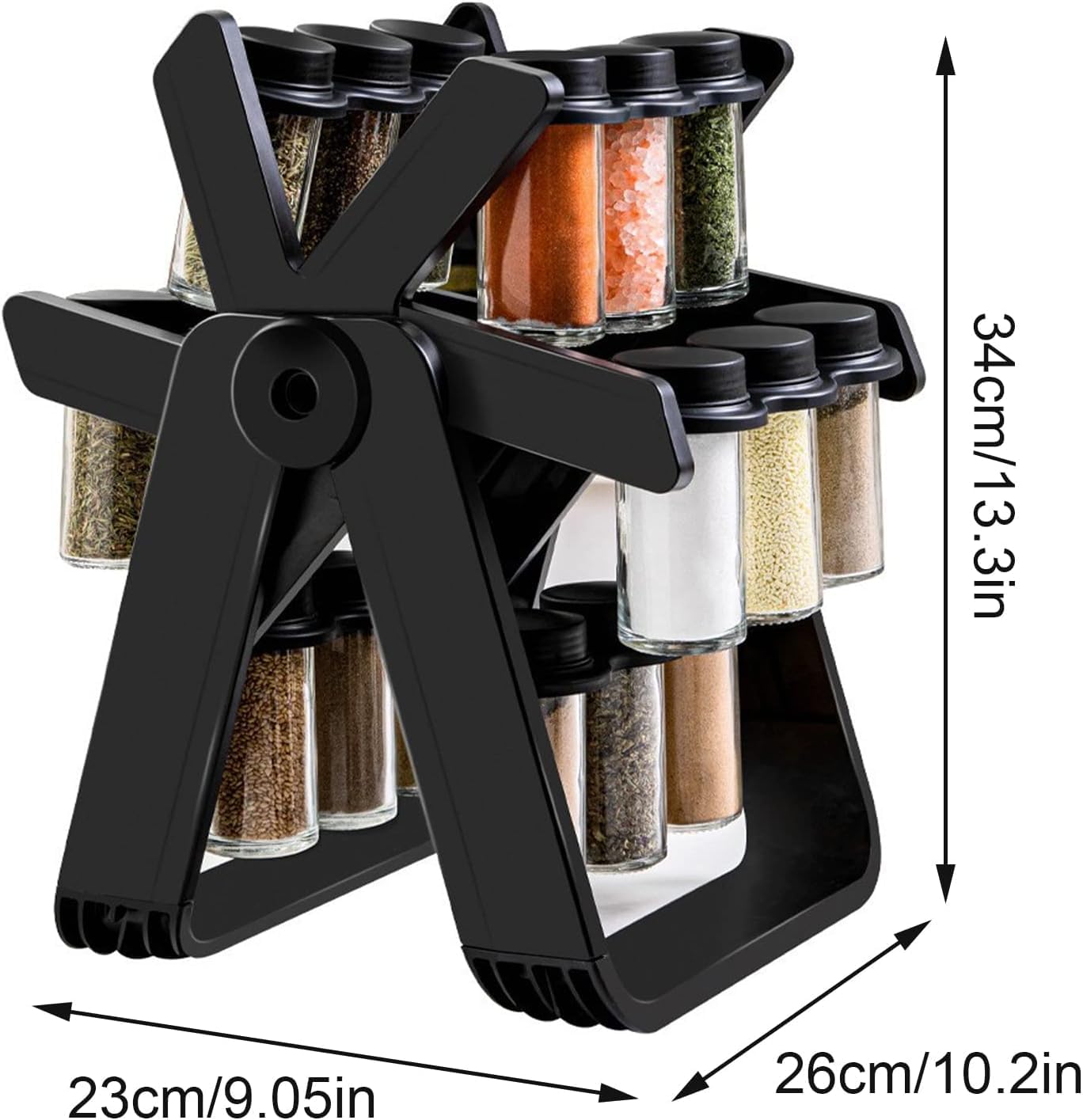 Spice Rack Organizer With 18 Spice Jars || منظم رف التوابل مع 18 برطمان توابل