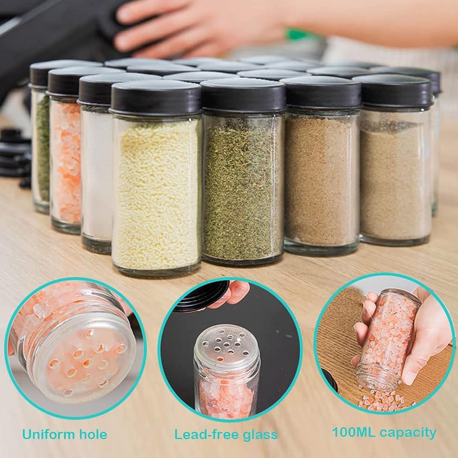 Spice Rack Organizer With 18 Spice Jars || منظم رف التوابل مع 18 برطمان توابل