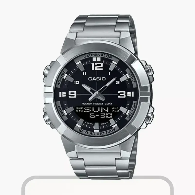 Casio Analog AMW-870D-1AVDF Mens Watch With Stainless Steel Band