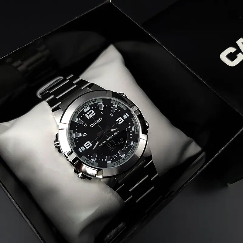 Casio Analog AMW-870D-1AVDF Mens Watch With Stainless Steel Band