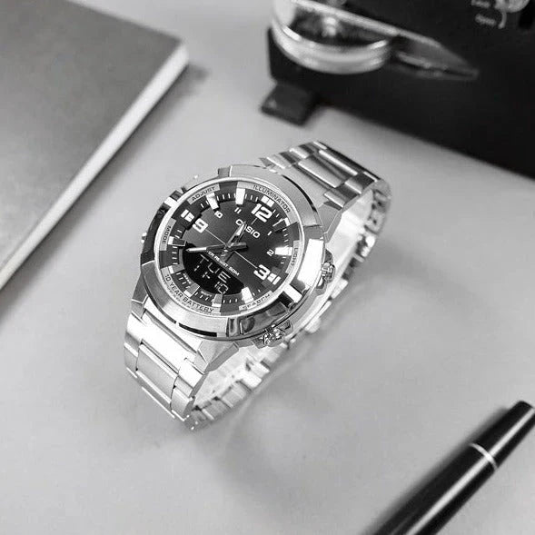 Casio Analog AMW-870D-1AVDF Mens Watch With Stainless Steel Band