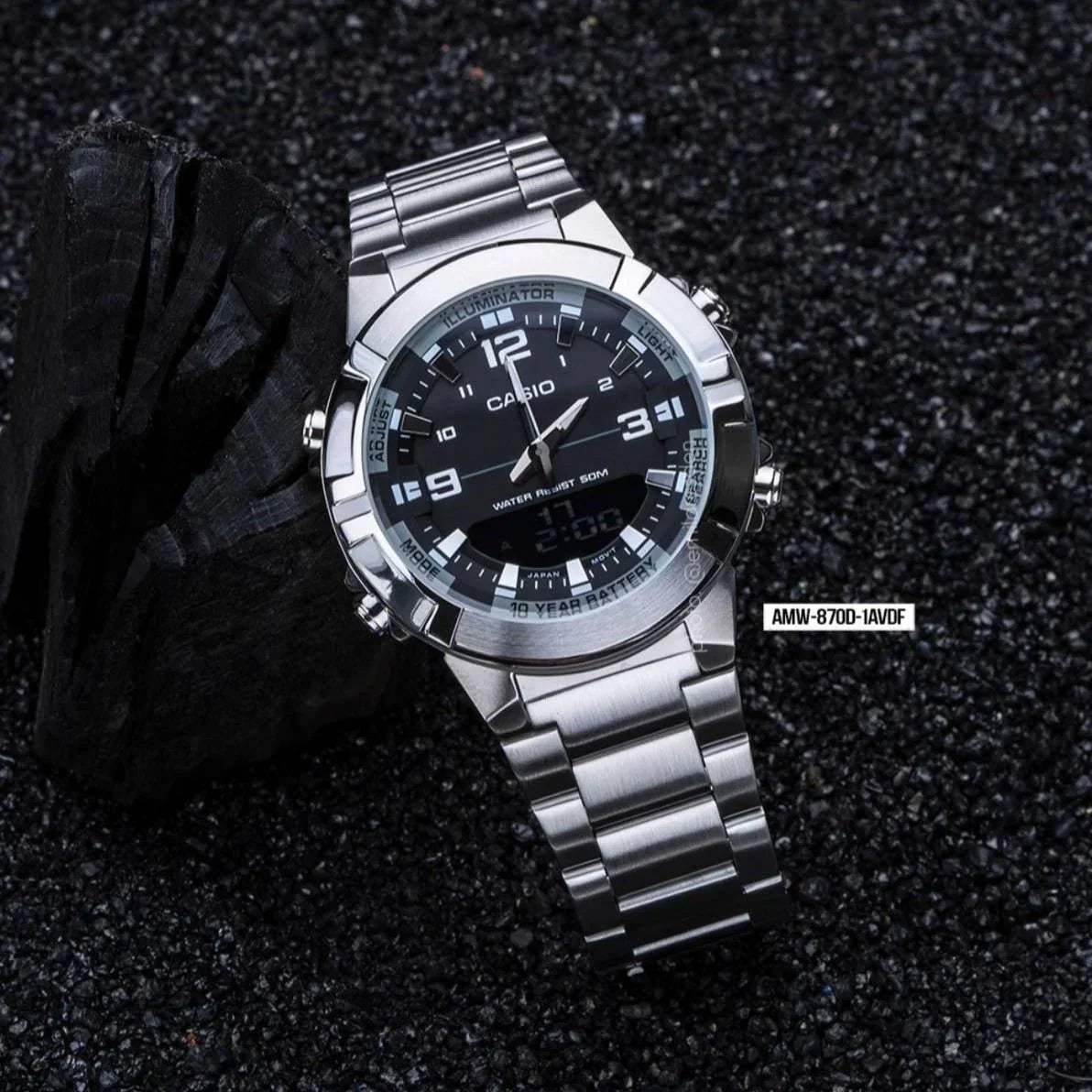 Casio Analog AMW-870D-1AVDF Mens Watch With Stainless Steel Band